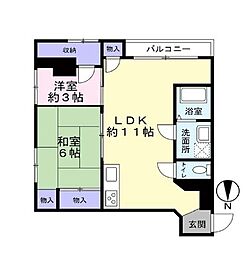 アイディパレス保木間 2LDKの間取図画像