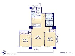 アークステージ高田馬場 2LDKの間取図画像