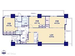 エルザタワー32 3LDKの間取図画像