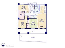 ヴィルヌーブ新所沢 3LDKの間取図画像