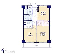 目白ガーデニア 2DKの間取図画像