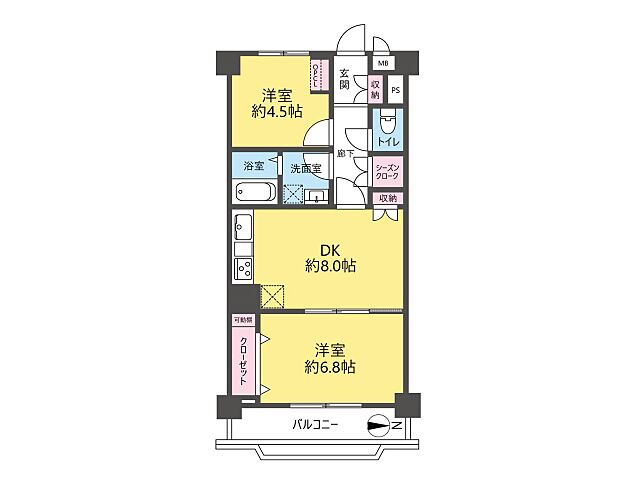 間取り 菊川グリーンハイツ 2階/-