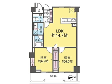 2LDK 間取り
