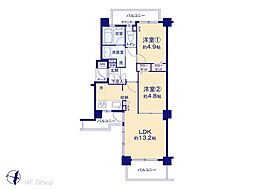 エクストール世田谷千歳 2LDKの間取図画像