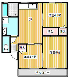 サニーハウス 3DKの間取図画像