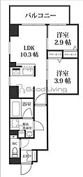 MODERN PALAZZO博多Bay 2LDKの間取図画像