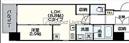 アヴァンティ祇園 1LDKの間取図画像