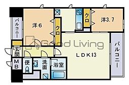 ブラン・スタイル博多 2LDKの間取図画像