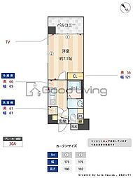 ウィルドゥ中洲 1Kの間取図画像