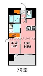 デュ・レジア博多レジデンス 1LDKの間取図画像