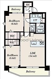 S-RESIDENCEFUJISAKIbalm 2LDKの間取図画像