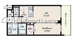 S-RESIDENCE名島 1LDKの間取図画像