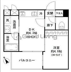 サンヒルズ大橋駅前 1DKの間取図画像