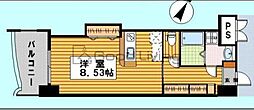ロイヤルリバービュー ワンルームの間取図画像