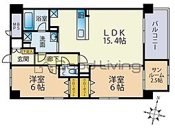 ラ・メール港2 2SLDKの間取図画像
