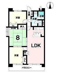 ヴォルフスガルテン萩原B 3LDKの間取図画像