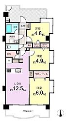 ドメス稲田堤 3LDKの間取図画像