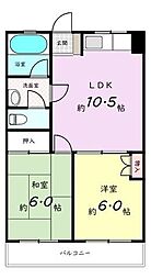 第一東亜ビル 2LDKの間取図画像
