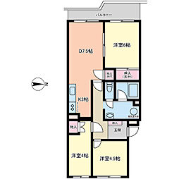中村グリーンマンション1号 3LDKの間取図画像