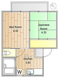 サンハイツ 2Kの間取図画像