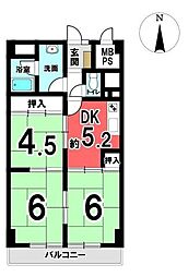チサンマンション第5江坂 3DKの間取図画像