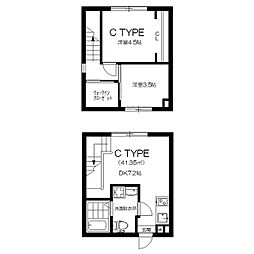 J-ARC武蔵小山 4階2DKの間取り
