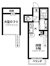 アルファピネン 1Kの間取図画像