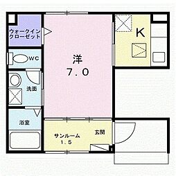ストーキア 1Kの間取図画像
