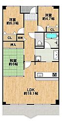 メゾン阿倍野晴明丘壱番館 3LDKの間取図画像