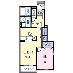 井原鉄道 井原駅 徒歩28分の賃貸アパート 1階1LDKの間取り