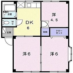 JR山陽本線 松永駅 バス14分 南松永下車 徒歩11分の賃貸アパート 2階3DKの間取り