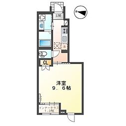 JR山陽本線 東福山駅 徒歩15分の賃貸アパート 1階1Kの間取り