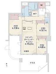 代々木ハウス 3SLDKの間取図画像