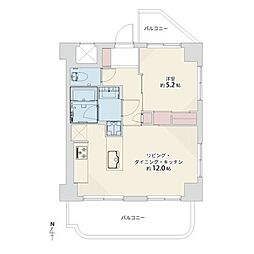 ライオンズマンション門前仲町第6 1LDKの間取図画像