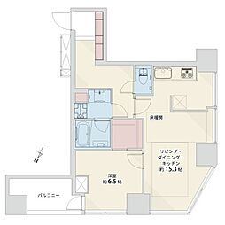 シティタワー新宿新都心 1LDKの間取図画像