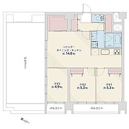 間取図画像 3SLDK