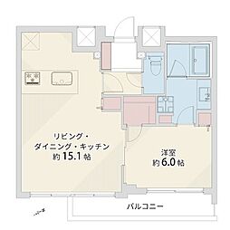 ヴェーゼント芝の杜 1LDKの間取図画像