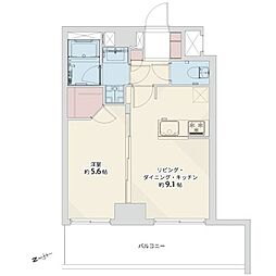 ジェイパーク自由が丘 1LDKの間取図画像