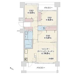クレアシティ勝どきアットステーション 3LDKの間取図画像