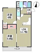 エトワールハイツ足利 A201 ｜ 栃木県足利市五十部町（賃貸アパート2LDK・2階・51.79㎡） その2