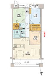 藤和浜寺公園ホームズ駅前通り 3LDKの間取図画像