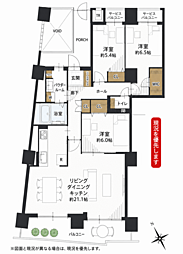 ベイシティ大阪センタープラザ 3LDKの間取図画像