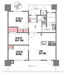 サクセスブリッジ弁天町 3LDKの間取図画像