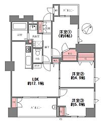 アールヴェール阿倍野松崎町 3LDKの間取図画像