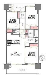 リバーガーデンシティせせらぎの丘 3LDKの間取図画像