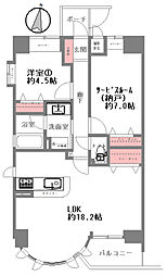 ジャルダン大阪壱番館 2LDKの間取図画像