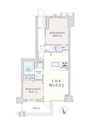 ブリシア立川 404 2LDKの間取り