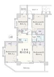 ダイアパレスタピオ向ヶ丘遊園 4LDKの間取図画像