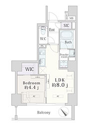 アイル川崎ステーションプラザIsle 1LDKの間取図画像