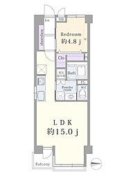 ライオンズマンション亀戸 1LDKの間取図画像